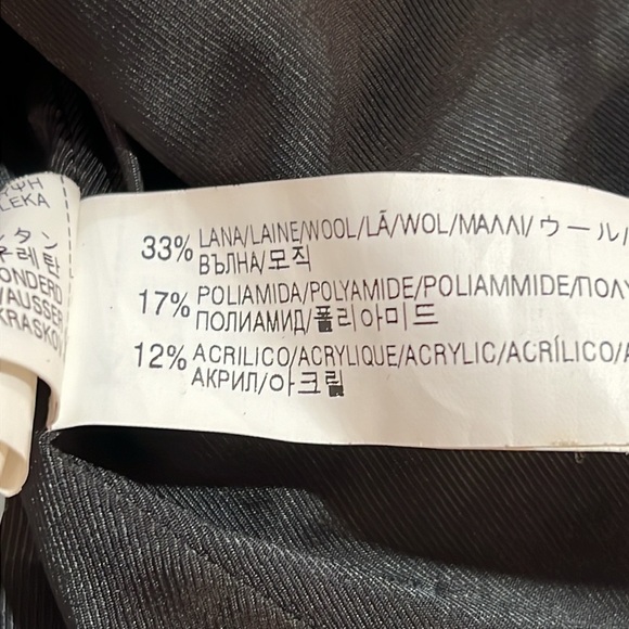 ZARA Woman Black Tweed Wool Blend Structured Woven Fringe Blazer with pockets XS - Picture 13 of 16